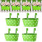 Zinaroty 4 fioriere da appendere con ringhiera in metallo con foro di drenaggio, secchio da appendere per piante, con doppi ganci rimovibili, fioriera ovale per giardino, balcone, decorazione (verde)