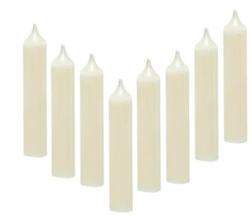 mitienda mit Liebe gemacht Stabkerzen Champagne im 8er Set 21x120mm Brenndauer 5 Stunden, Tafelkerzen Kerzen hoch