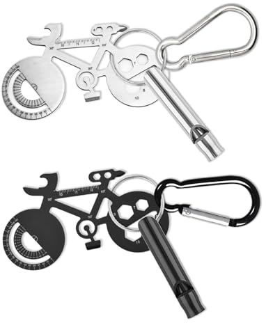 Mini Outil Multifonction 2 Pcs Multi Tool Mini Portable Tool Outdoor Backpack Keychain Pendant with Screwdriver/Corkscrew/Hex Wrench/Spokes (Bicycle)