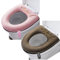 2 Stück Badezimmer Weiche Toilettensitzbezug Pad mit Griff Toilettendeckel Abdeckung Kissen Weich Dicker Waschbar Passend Für Alle Ovalen WC-Sitze (Rosa + Braun, Reißverschluss)