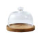 TCDHICY Puesto De Pasteles Plato de Madera for Pastel, Cubierta de Vidrio Transparente, Mesa de Postre, Bandeja de exhibición for Pan y Dim Sum Platos De Pastel(6inch)
