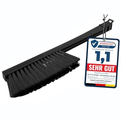 Schneebesen Auto Murska Besen Auto Schnee - Schneebesen Auto lackschonend - Auto Besen Winter Schneebürste Auto Schneefeger Auto Besen Schnee Finnland (L&P A059 Schwarz - Limited Edition)