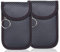 Lot de 2 Pochette Etui Anti RFID cle Voiture, Étui de Protection pour Clef Télécommande avec Anneau Porte-clé Intégré en Fibre de Carbone,Pochettes Blocage Signal RFID pour Clé Voiture