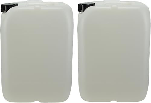ITP Packaging Plastic Water Storage Containers 20 Litre, Set of 2, Tamper Evident Lids, ideal for Camping, Caravanning, Boating, Water Storage & Transportation (Natural)