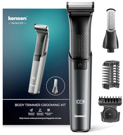 Intimrasierer Mann, kensen 2 in 1 Rasierer Herren Intimbereich Wasserdicht Bodygroom Typ-C Körperrasierer Herren Nass Trocken Intim Rasierer Männer Beine Brust Achselhöhle Leiste Aufsteckkämme