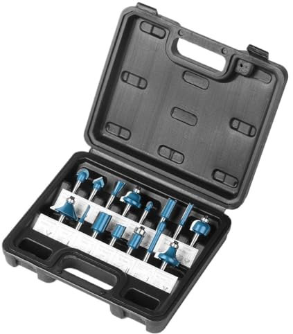 GZE-KODJFKPO 15pcs Tungsten Carbide Router Bit Set Mixed Router Bit Set 6.35mm 1/4 Inch Shank Milling Cutter Tool Kit For Woodworking Tool Kits/Accessories For Routers/Wood Milling Saw