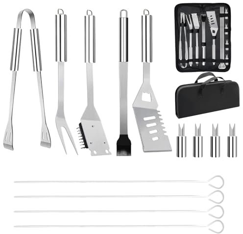 BBQ Tools Set, 13 PCS Heavy Duty Stainless Steel Grill Tool Set with Storage Bag Premium Complete Outdoor BBQ Utensils Set Professional BBQ Accessories Portable Grilling Utensils for Outdoor Camping