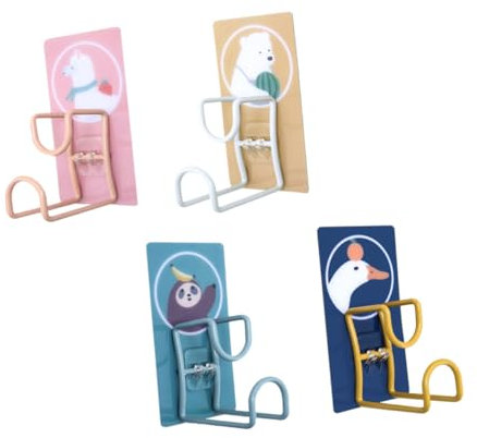 Zerodeko 4 Pièces Porte-serviettes De Lavabo Support De Rangement Pour Lavabo Crochet Mural Sans Poinçon Support De Bassin Support De Lavabo Jolis Crochets Muraux Crochets Muraux Animaux
