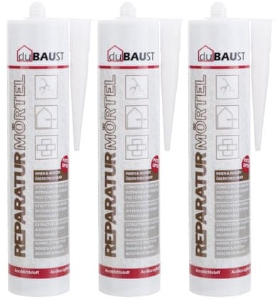 dubaust REP24 - Malta di riparazione per fughe Express per cemento, interno esterno, cartuccia da 310 ml, grigio cemento (3)