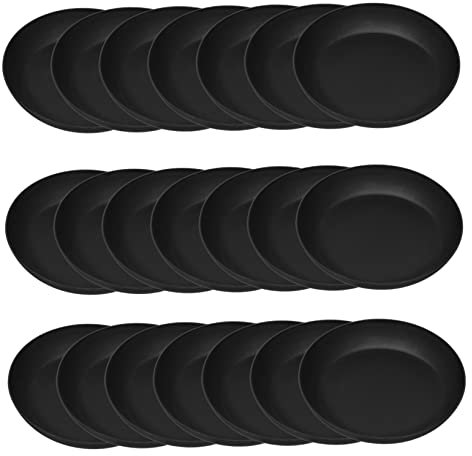 YARNOW 25 Pièces Plateau Rond Pot de Fleur Support à Plantes Rond Soucoupe Plante carrée Usine poêle Bol Coffret Jardinage bidon Plastique Pots de Fleurs Plateaux inférieurs bonsaï Black