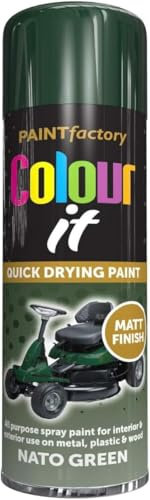 MIXEL Nato Green Matt Spray Paint, Quick-Drying, Easy-To-Use, DIY Projects, Crafting, Ideal For Metal, Wood, Plastic, Automotive, Indoor And Outdoor Use, 250ml, (1 Pcs)