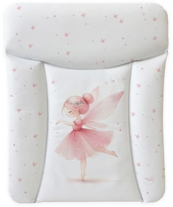 Ceba Baby® Fasciatoio Materassino - Fasciatoio neonato morbido - Cuscino Fasciatoio Lavabile per bambine e bambini - certificato Öko-Tex - impermeabile - 70x50 cm - Fata rosa