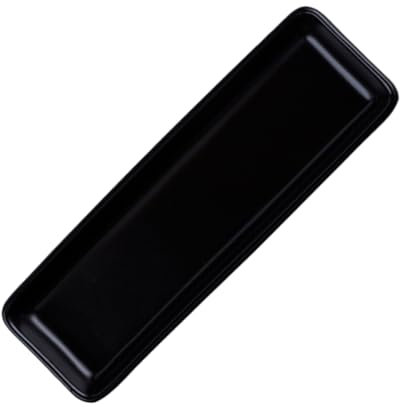 HOMOBABE Plato De Sushi De Cerámica Negro Largo, Bandeja Para Aperitivos, Material Ecológico Seguro, Adecuado Para Casa, Restaurantes y Hoteles, Diseño Práctico Para Servir Snacks