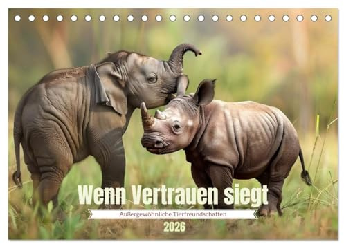Wenn Vertrauen siegt (Tischkalender 2026 DIN A5 quer), CALVENDO Monatskalender: Außergewöhnliche Tierfreundschaften (CALVENDO Tiere)