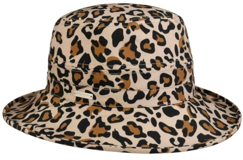 Seeberger Rain Hat with Leopard Pattern Women - Cloth Lining Autumn-Winter Winter - S (54-55 cm) Beige