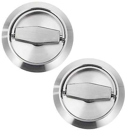 NUOBESTY 2pcs Stainless Steel Recessed Invisible Handle with 360° Rotatable Design and Wear Resistant Finish for Sliding Doors and Furniture