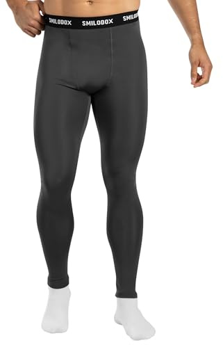 SMILODOX Kompressionshose Herren Zeyn, Lange enganliegende Sport Tights mit elastischem Bund & Logo, Gym Hose mit glatter Oberfläche, Base Layer für Training, Workout, Alltag & funktionale Outfits
