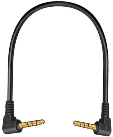 HTGuoji Lengthening(17mm) 4Pole 3.5mm TRRS Audio Short Cable (15cm) | 1/8 inch 90 Degree Right Angle Male To Male Jack Stereo Extension Cord for Car stereos,smartphones,PS4 headsets,xbox one,MP3