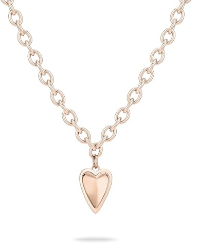 LIEBESKIND BERLIN Damen Schmuck mit Herz - Funkelnde Kette, Armband und Ohrringe mit Glasherz aus Edelstahl in Silber, Gold & Roségold - zeitlos, modern und alltagstauglich - Geschenkidee