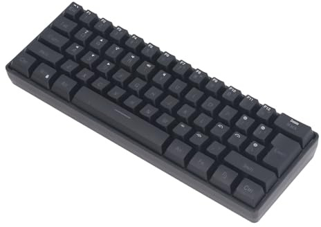 Tomantery Clavier rétroéclairé Rvb, 3 Modes, Silencieux, 61 Touches, sans Fil, Bluetooth, Filaire, pour Ordinateur Portable, Tablette, Bureau, Jeux, Capuchons de Touches ABS Noirs (Noire)