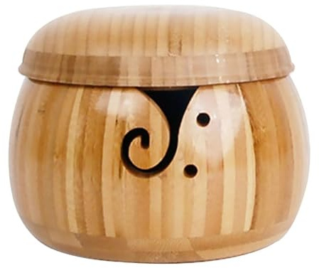 SUPVOX De Rangement en Laine avec Couvercle Organisateur en pour Pelotes De Laine Accessoire De Crochet pour Artisanat À Domicile 5.12 X 5.12 X 4.33 Pouces