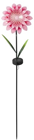 Dehner Solar-Stab Yara, Gartenleuchte mit warmweißem Licht, IP44, 19 x 93 x 13 cm (B/H/T), Metall/Kunststoff, rosa