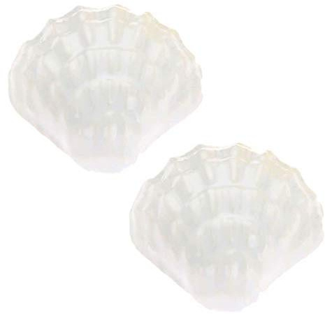 FBSHOP(TM) 31 mm, 2 Stück, weiß, schöne Muschel, Keramik-Türknauf, Griff, Kinderzimmer, tolle und lustige Dekoration, Zugknöpfe für Schrank/Schrank/Kleiderschrank, Schubladen/Badezimmer