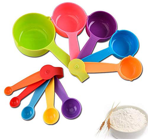 10 Pezzi Misurini Cucchiai Cup Spoon Plastica Colorati Cucinare Cottura al Forno Cucina (colore casuale)