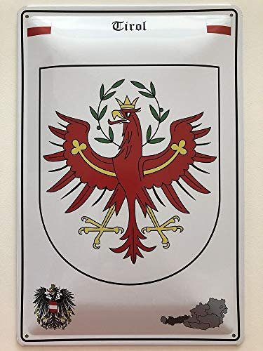 Deko 7 Blechschild 30 x 20 cm Wappen Österreich - Tirol