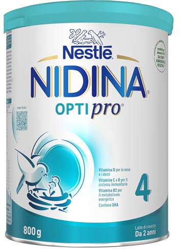 NESTLÉ NIDINA Optipro 4 Latte di Crescita Polvere per Bambini da 2 anni, Latta 800g