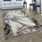 Paco Home Teppich Wohnzimmer Kurzflor Marmor Design Bordüre Geometrisch Grau Gold, Grösse:160x230 cm