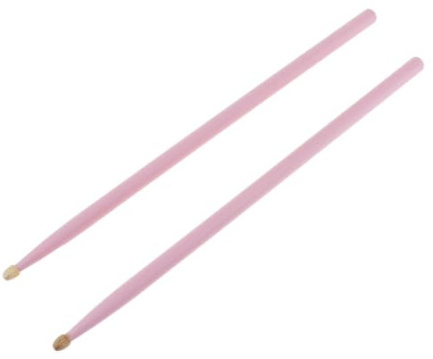 Origlam - Baguettes de batterie en érable - 5 A - Antidérapantes - Pointe en bois d'érable - Pour enfants et adultes - Rose 40cm