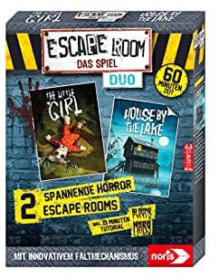 Noris 606101894 - Escape Room Duo Horror, Familien und Gesellschaftsspiel für Erwachsene, inkl. 2 Fällen und Promo Fall mit neuartigem Falt-Mechanismus, ab 16 Jahren, Sprache - Deutsch