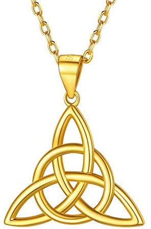 Sterling Silver Necklaces for Women Solid 925 Gold Pendant Necklace for Girlfriend Celtic Jewellery Women Celtic Knot Necklace