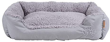 ESTEXO Hundebett Hundekissen Haustierbett Hundekorb Tierbett Hundesofa Hellgrau/Grau 60x48x18 cm