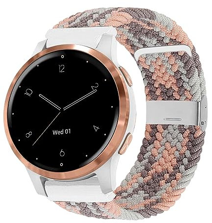 YOOSIDE Bracelet de montre pour Garmin Venu 2S,Vivoactive 4S,Vivomove 3S avec boucle tressée, 18 mm, 18mm, Nylon