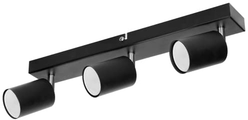 Advitit DOA SP 3 Strahler Deckenleuchte und Wandleuchte Spot GU10 max 3x 50 W IP20 (Glühbirne separat gekauft) (Schwarz)