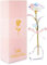 WANGZAIZAI 24k Rose Plaquée Or Avec Base en Forme de Coeur, Romantique Galaxy Cadeau Fleur Éternelle pour Elle Maman Femme Petite Amie au Saint Valentin Fête des Mères Noël Anniversaire