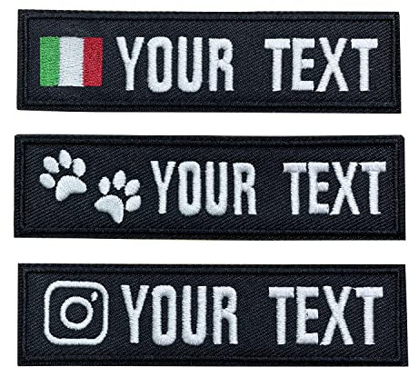 Patch di nome personalizzato, tag personalizzato toppa Ricamata con bandiera italiana, distintivo morale ricamato dell'esercito tattico militare per zaini, uniformi, giacche (PATCH 1)