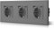 BSEED Triple prise murale Schuko en verre, type USB-C, 3-en-1, encastrable, 3 voies, puissance de charge de 2,1 A et adaptateur de type C, prise d’extension de 228 mm (gris)