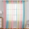 Lsimeru Regenbogen Vorhang Farbverlauf Transparent Rosa Blau Gelb 2er Pack Tüll Gardinen Durchsichtig Bunt Ösenschal Ösenvorhang Halbtransparent Wohnzimmer Schlafzimmer,140x220