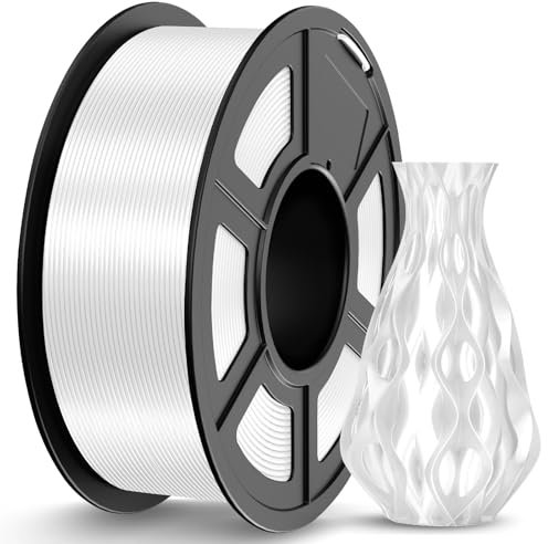 JAYO PLA Silk Filament 1.75mm, Shiny PLA 3D Drucker Filament, 1.1kg Spulen, Neatly Wound Filament, Maßgenauigkeit +/- 0.02, Silk PLA Weiß