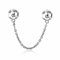 CWOne Designs Sterling Silver Safety Chain Charm, Ideal for Pandora Bracelets and Necklaces, Charm for Mum, Daughter, Wife, Sister, Niece, Birthday and Love Gift for Women (Round Moon & Stars)