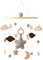 GLITZFAS Babybett Mobile Baby Windspiel, Mobile Baby Holz mit Filzbällen und Wolken Ornament Kinderzimmer Hängende Bettglocke Geschenk für Baby Mädchen oder Jungen, Rassel Spielzeug (Grau)