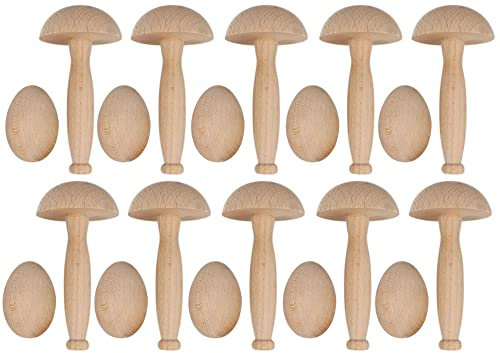 Teemando® 10 X Set aus Stopfpilz und Stopfei zum stopfen von Löchern in der Kleidung