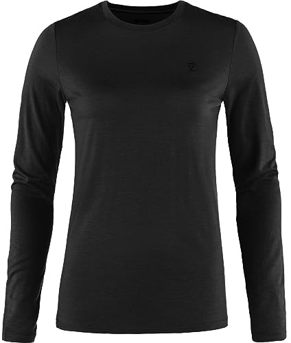 Fjällräven Damen Abisko Wool LS T-Shirt, Black, S