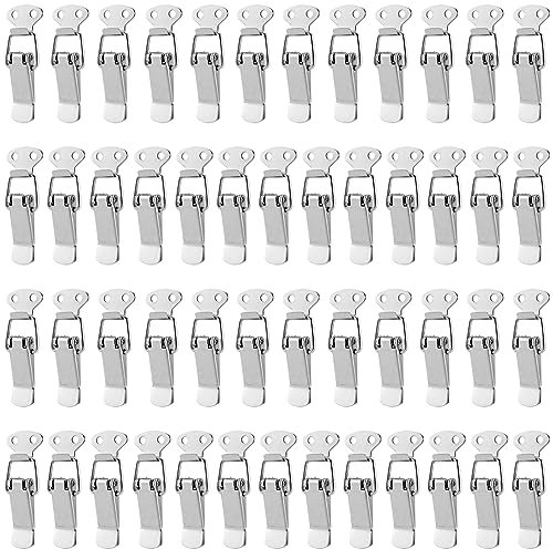 FUNSUEI 50 PCS Spring Loaded Toggle Latch Hasp, Catch Clamp Clips, Toggle Catch Latch Toggle Catch Lock for Toolbox, Case Box, Chest, Drawer, Cabinet