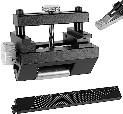 DRBIT Honing Guide Jig Adjustable Honing Sharpening Tool Fixed Angle Wear Resistant Blade Sharpening Guide with Angle Ruler for Sharpening Blades Chisels Woodworking Planer