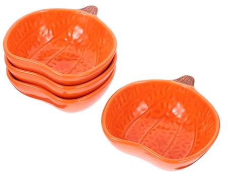 YARNOW 4 Pezzi Piatto di Zucca Ciotole per Condimento Piatto per Condimenti Piccole Ciotole per Antipasti Ciotole per Pizzichi Salsa per Condimenti Piatti da Portata Piatto per Antipasti