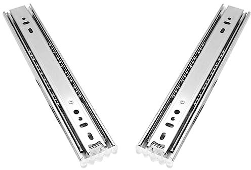 DOITOOL 2St Leise Dreifach-Führungsschiene Schubladenführungen mit Vollauszug Schubladen aus Edelstahl gleiten stainless steel inoxlm Schrankverlängerung Gleitschiene Möbelgleitbahn Ball